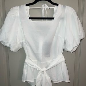 NWT White NastyGal Tie Front Blouse